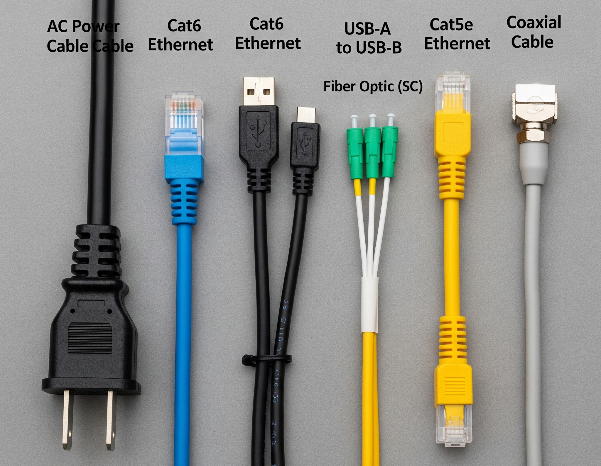 چند نوع کابل برق و شبکه در کنار هم